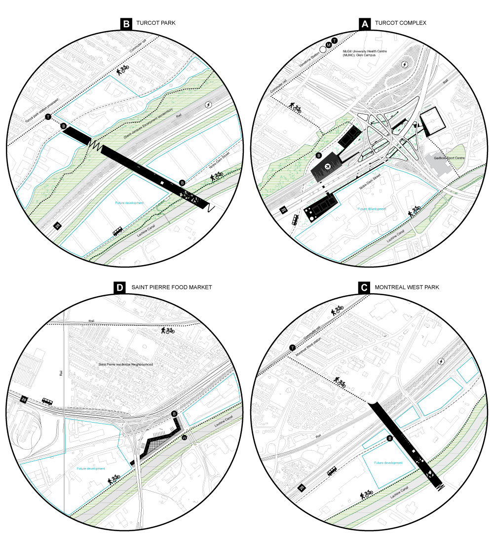 Four test sites along the YUL-MTL corridor